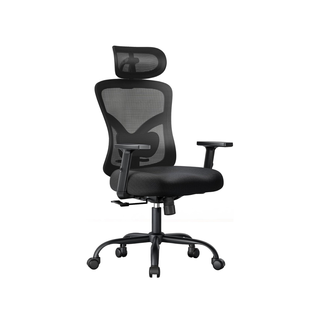 Ergonomická kancelárska stolička s bedrovou opierkou | 2D opierka hlavy, nastaviteľné opierky rúk, 130° náklon