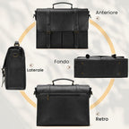 Borsa Porta PC Uomo 15,6" in Pelle PU Impermeabile – Stile Retrò