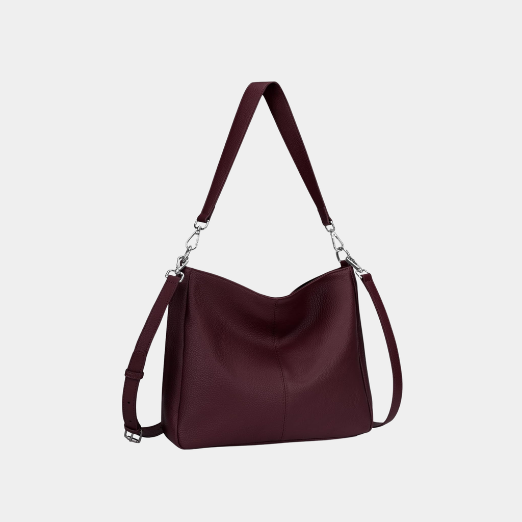 Borsa a Tracolla Donna in Vera Pelle Hobo Grande con 2 Cinghie