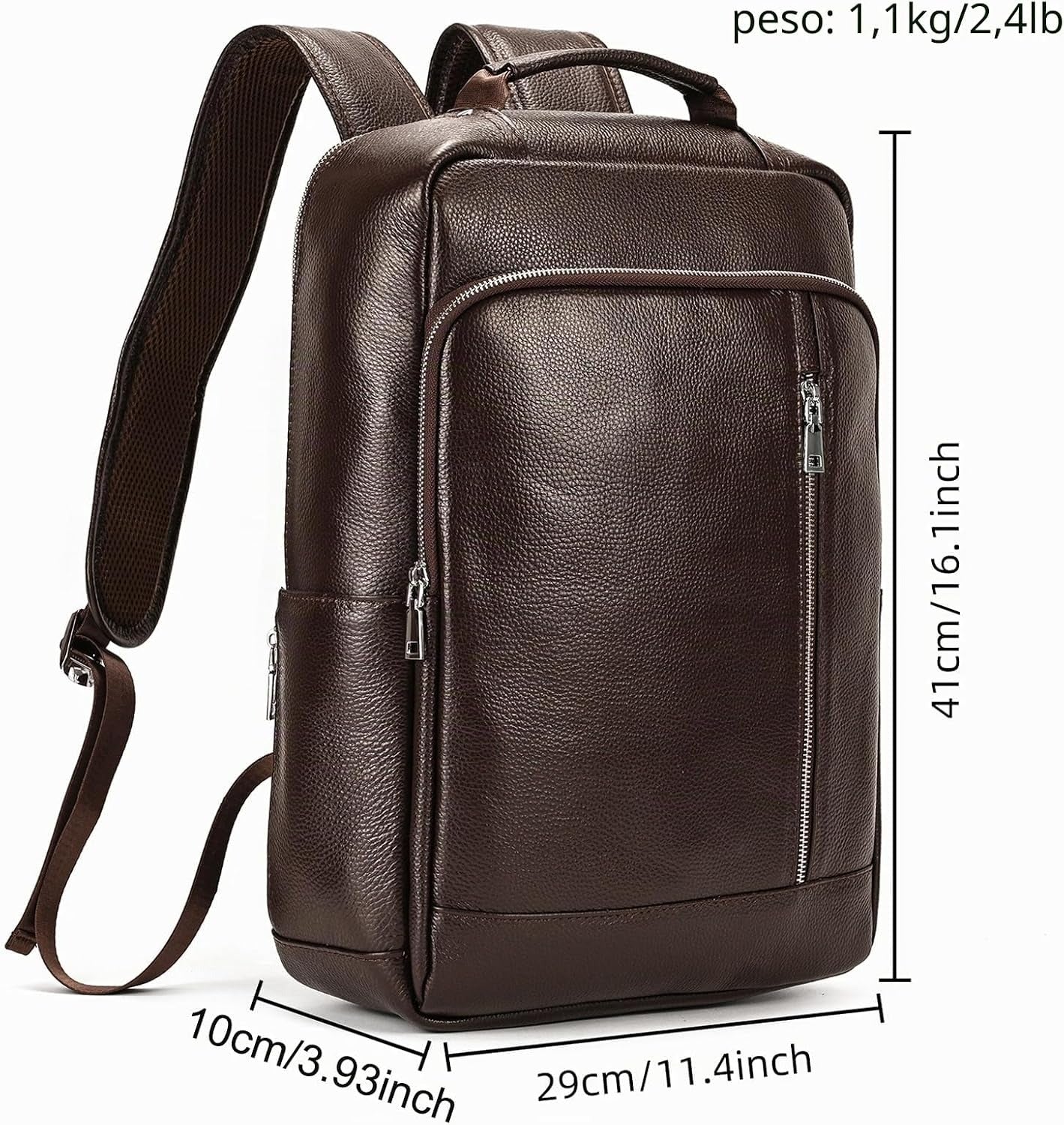 Zaino Uomo in Vera Pelle Vintage Laptop 14" Lavoro Viaggio Retrò