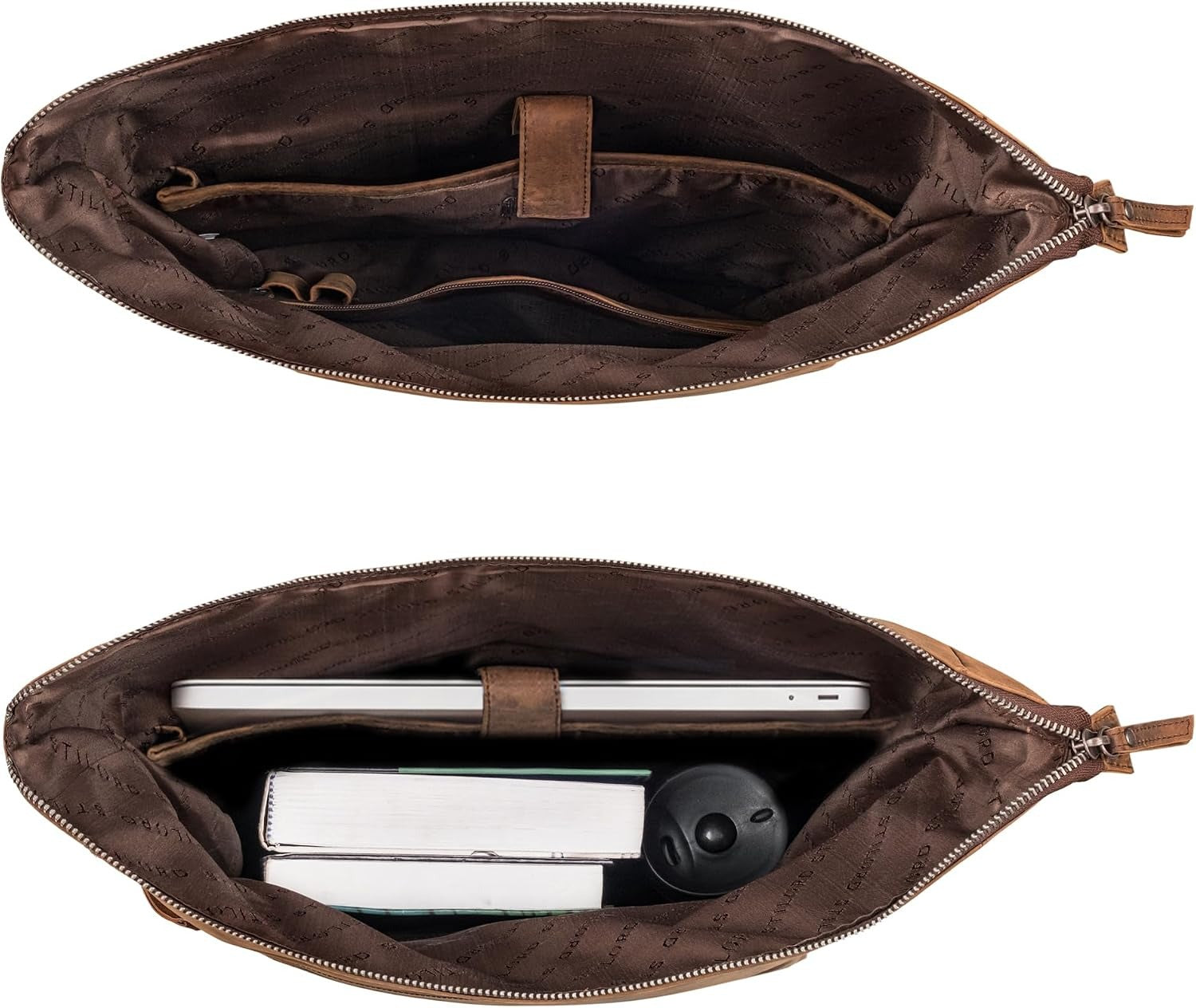 Zaino Rolltop in Vera Pelle Uomo Donna Vintage per Laptop 17"