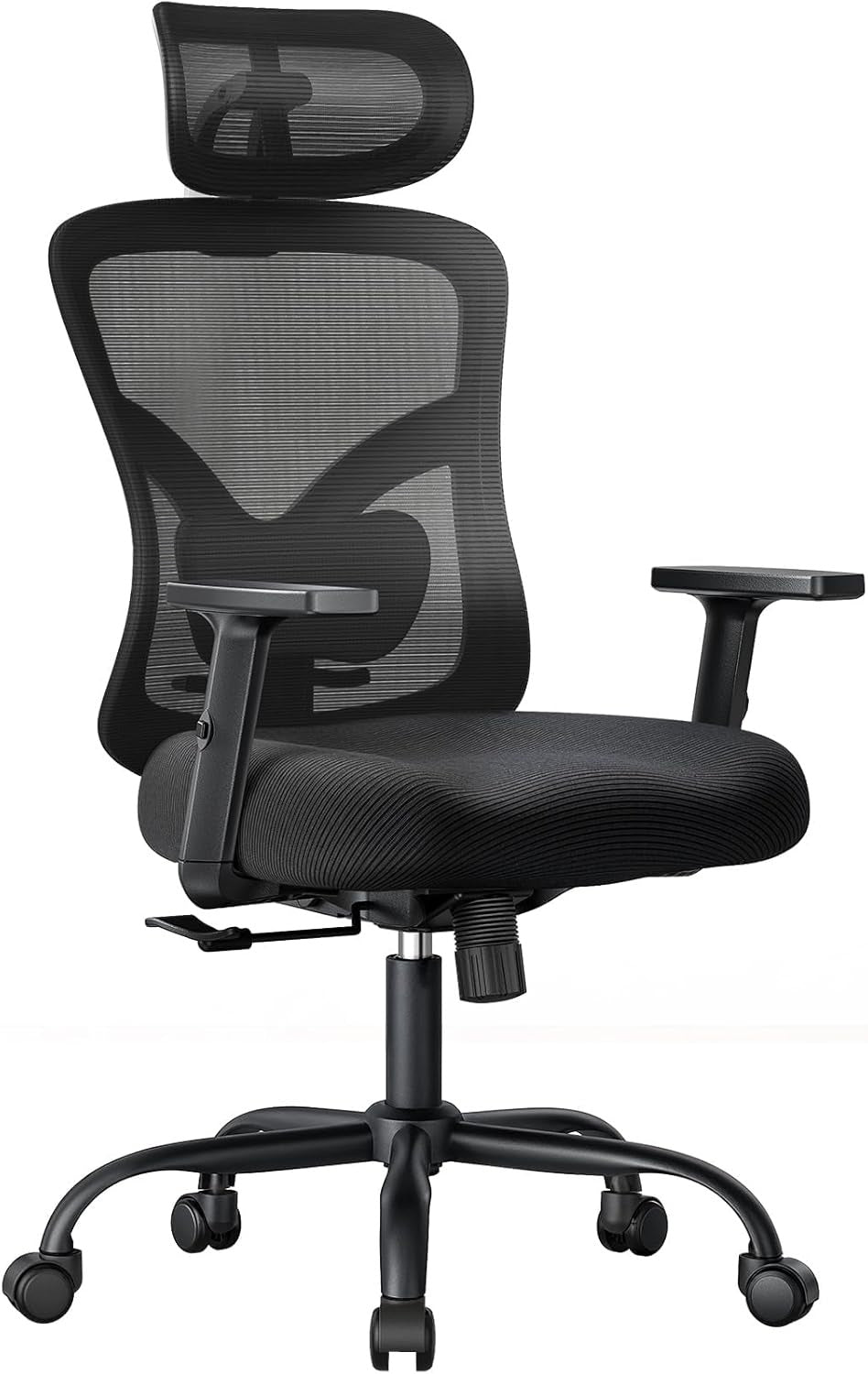 Ergonomická kancelárska stolička s bedrovou opierkou | 2D opierka hlavy, nastaviteľné opierky rúk, 130° náklon