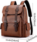 Zaino Uomo in Pelle PU Vintage Grande Capacità Laptop 15.6" Viaggio Lavoro