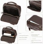 Zaino Uomo in Vera Pelle Vintage Laptop 14" Lavoro Viaggio Retrò