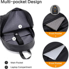 Zaino Uomo Daypack in Pelle Sintetica Impermeabile Laptop 14" Nero