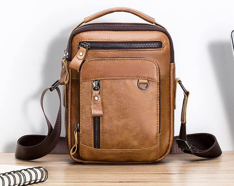 Borsa a Tracolla Uomo in Vera Pelle