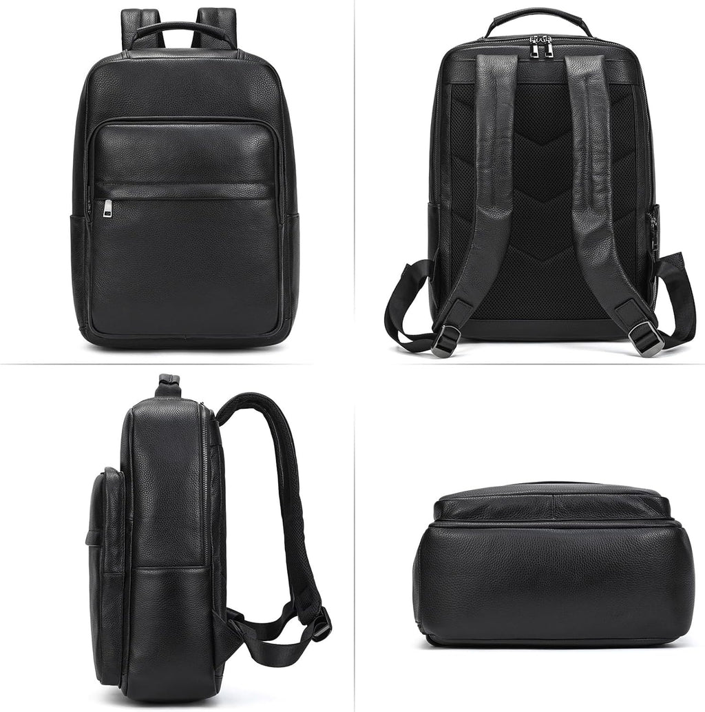 Zaino Business Uomo in Vera Pelle Vintage Laptop 15.6" Grande Capacità