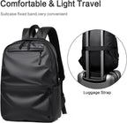 Zaino Uomo Daypack in Pelle Sintetica Impermeabile Laptop 14" Nero