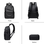 Zaino Uomo Daypack in Pelle Sintetica Impermeabile Laptop 14" Nero