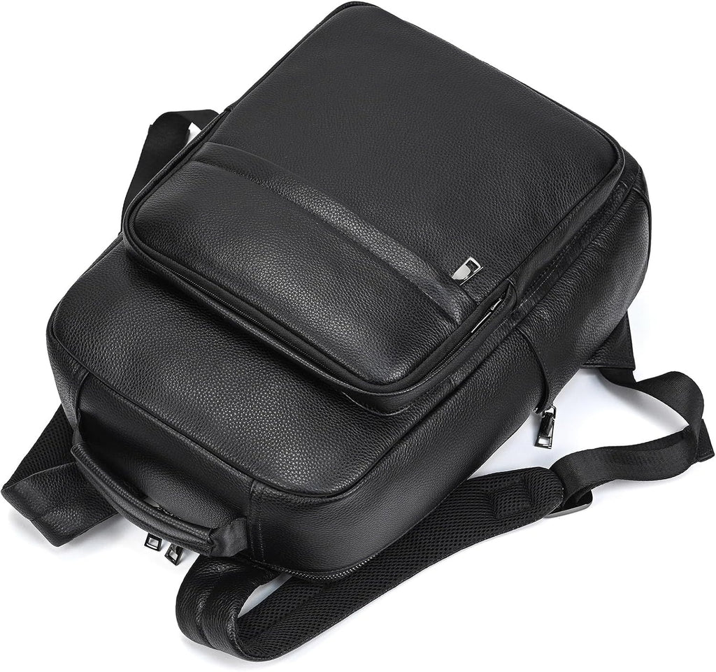 Zaino Business Uomo in Vera Pelle Vintage Laptop 15.6" Grande Capacità