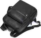 Zaino Business Uomo in Vera Pelle Vintage Laptop 15.6" Grande Capacità