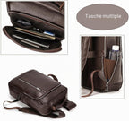 Zaino Uomo in Vera Pelle Vintage Laptop 14" Lavoro Viaggio Retrò