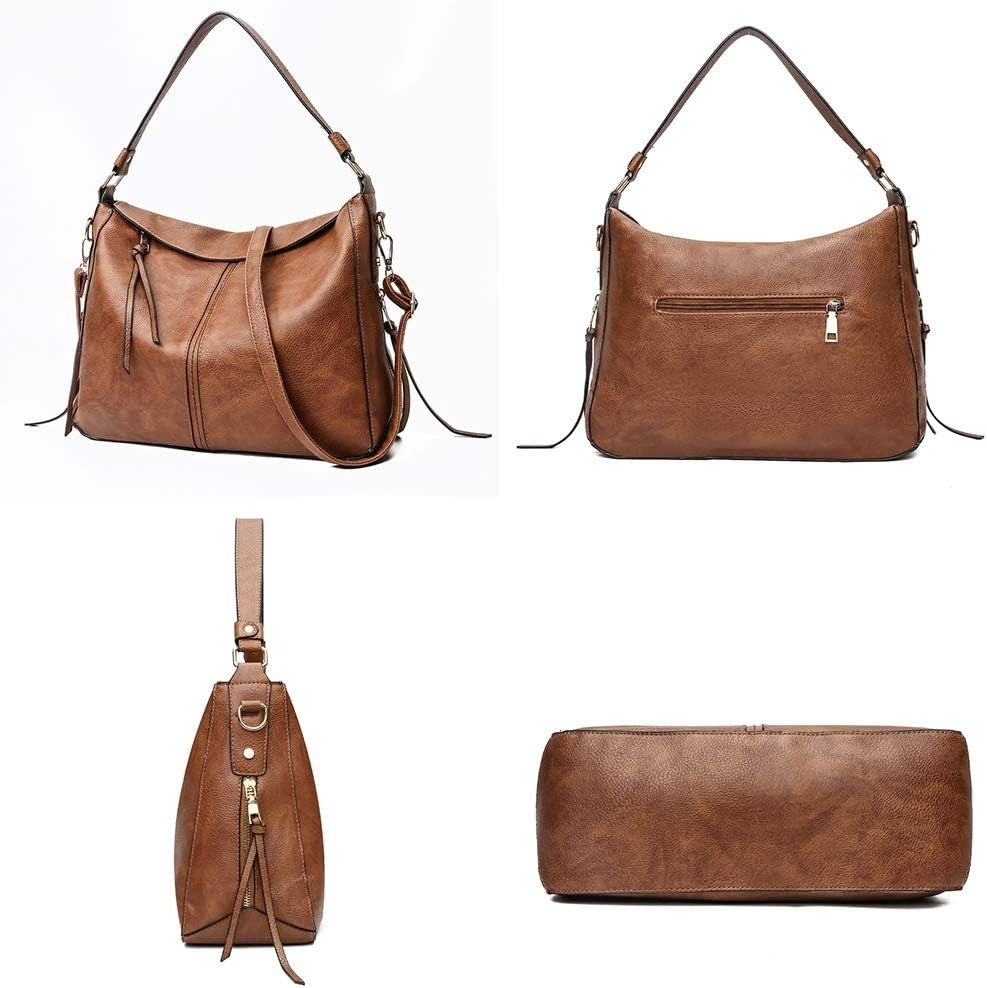 Borsa a Spalla Donna Hobo in Pelle PU con Tracolla Rimovibile