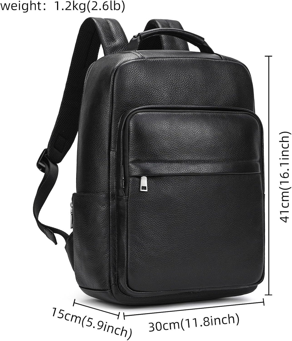 Zaino Business Uomo in Vera Pelle Vintage Laptop 15.6" Grande Capacità