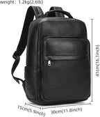 Zaino Business Uomo in Vera Pelle Vintage Laptop 15.6" Grande Capacità